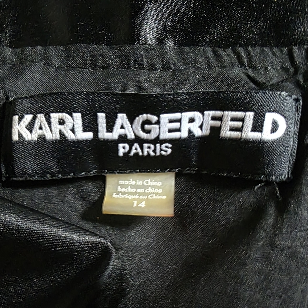 Karl Lagerfeld Paris Black Off the Shoulder Sheath Dress Maxi Gown Size 14 - Picture 4 of 12